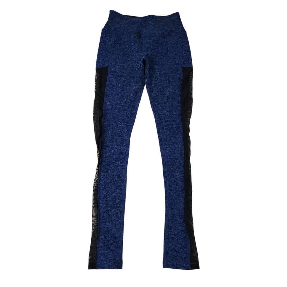 Beyond Yoga Leggings Womens Small Blue Black‎ High-Waist Mesh Yoga Athleisure